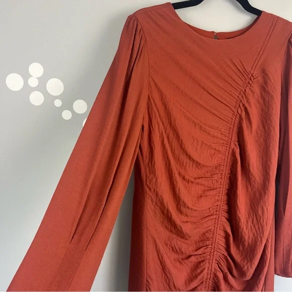 NWT SugarLips Fire Island Long Sleeve Ruched Dress Size Medium - Picture 4 of 11